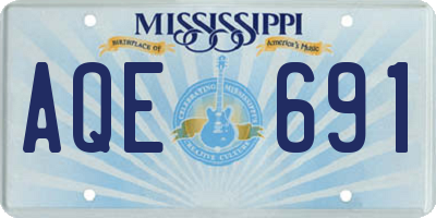 MS license plate AQE691