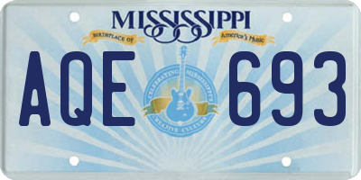 MS license plate AQE693