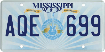MS license plate AQE699