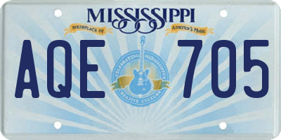 MS license plate AQE705