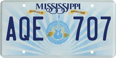 MS license plate AQE707