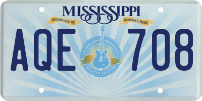 MS license plate AQE708