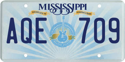 MS license plate AQE709