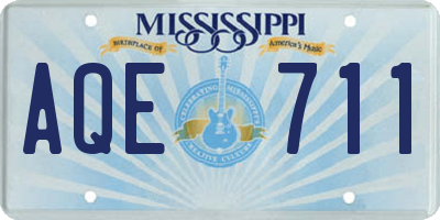MS license plate AQE711