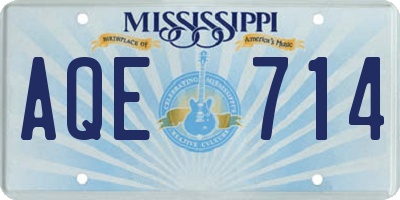 MS license plate AQE714