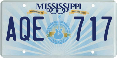 MS license plate AQE717