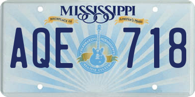 MS license plate AQE718