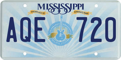 MS license plate AQE720