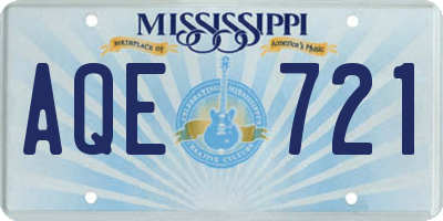 MS license plate AQE721