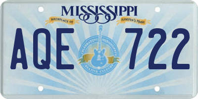 MS license plate AQE722