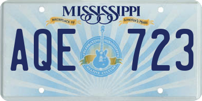 MS license plate AQE723