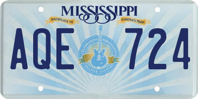 MS license plate AQE724