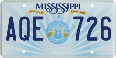 MS license plate AQE726