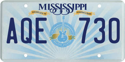 MS license plate AQE730