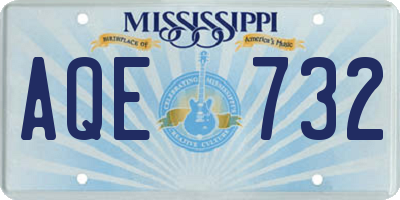 MS license plate AQE732