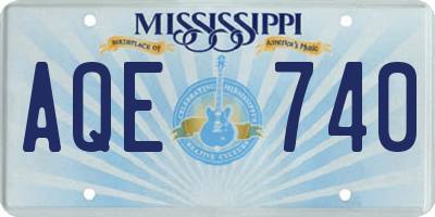 MS license plate AQE740