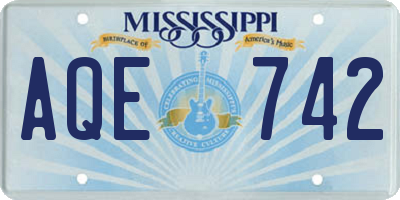 MS license plate AQE742
