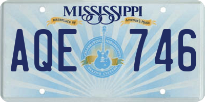 MS license plate AQE746