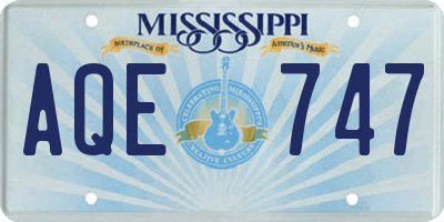 MS license plate AQE747