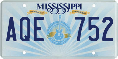 MS license plate AQE752