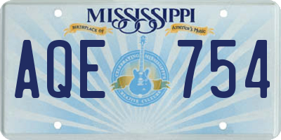 MS license plate AQE754