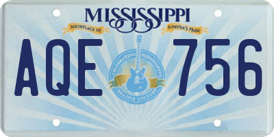 MS license plate AQE756