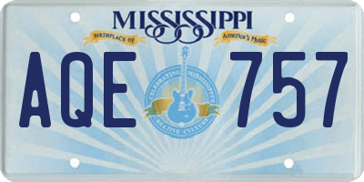 MS license plate AQE757