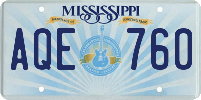 MS license plate AQE760