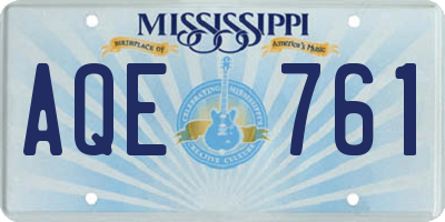 MS license plate AQE761