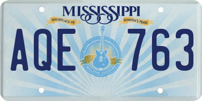 MS license plate AQE763