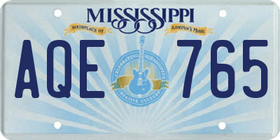 MS license plate AQE765