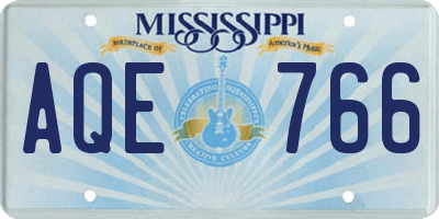 MS license plate AQE766