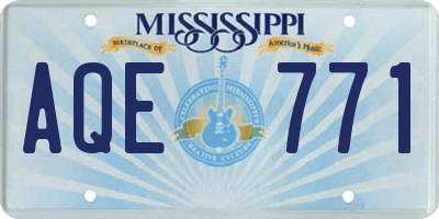 MS license plate AQE771