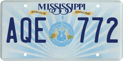 MS license plate AQE772