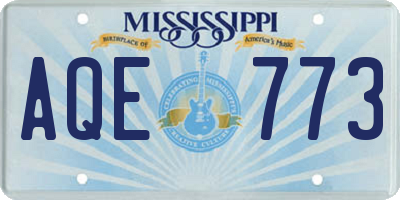 MS license plate AQE773