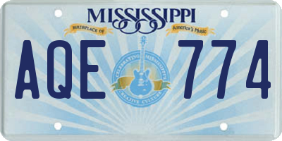 MS license plate AQE774