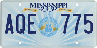 MS license plate AQE775
