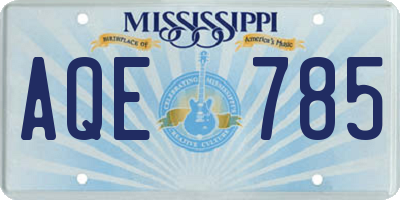 MS license plate AQE785
