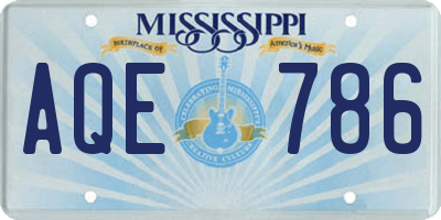 MS license plate AQE786