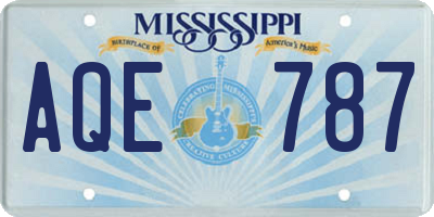 MS license plate AQE787
