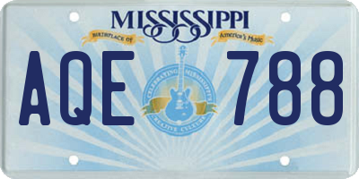 MS license plate AQE788