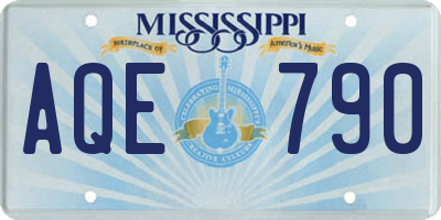 MS license plate AQE790