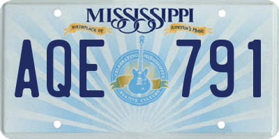 MS license plate AQE791