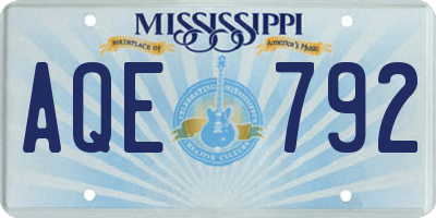 MS license plate AQE792