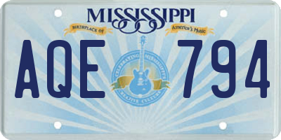 MS license plate AQE794