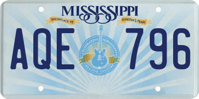 MS license plate AQE796