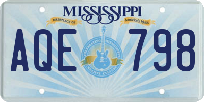 MS license plate AQE798