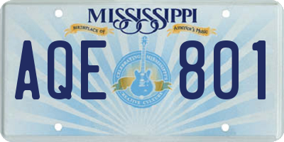 MS license plate AQE801