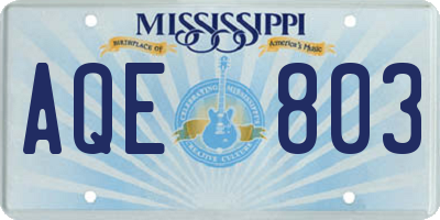 MS license plate AQE803