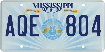MS license plate AQE804